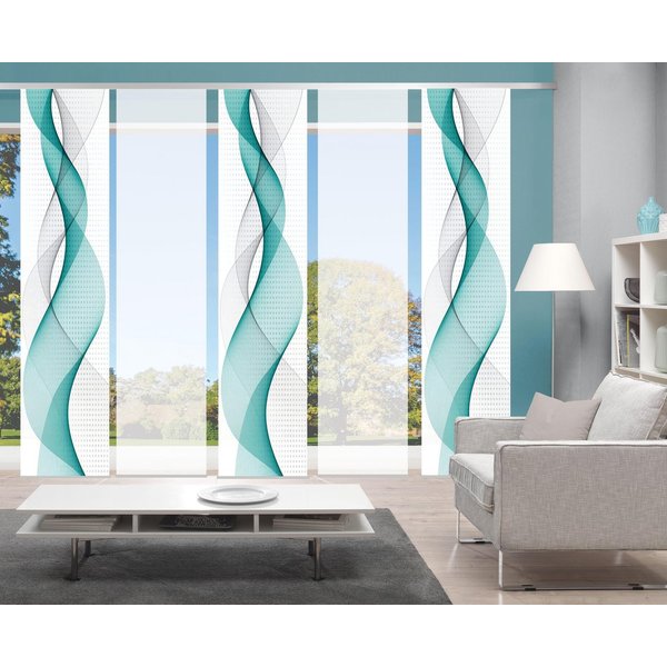 HOME WOHNIDEEN Schiebegardine OPALIA 5ER SET (5 St), Paneelwagen, halbtransparent, Microfaser, HxB: 245x60