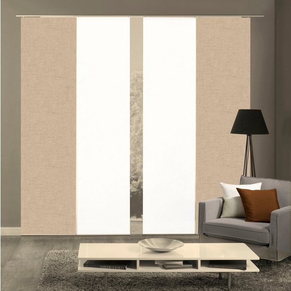 HOME WOHNIDEEN Schiebegardine PIVE 4er SET (4 St), Paneelwagen, blickdicht, Schiebevorhang Digidruck 4er Set PIVE