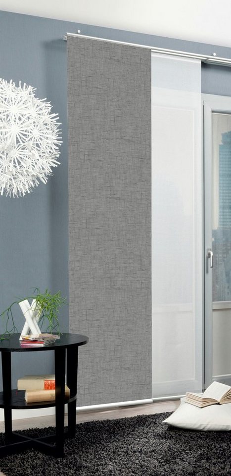 HOME WOHNIDEEN Schiebegardine Schiebegardine PIVE, Digitaldurck, Dekostoff, Seidenoptik 245x60 cm (3 St), Paneelwagen, blickdicht, 100% Polyester – Bild 2 von 5
