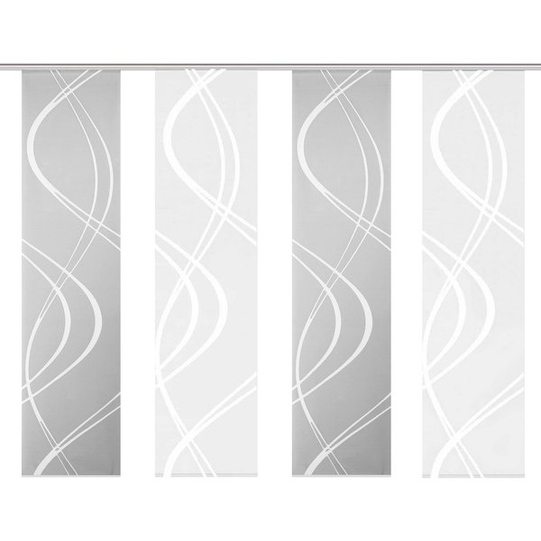 HOME WOHNIDEEN Schiebegardine TIBERIO 4er SET (4 St), Paneelwagen, blickdicht, Schiebegardine 4er SET TIBERIO