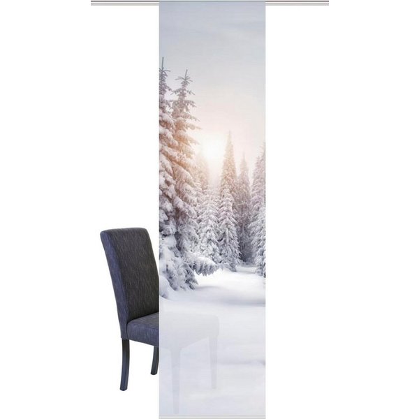 HOME WOHNIDEEN Schiebegardine WINTERSONNE (1 St), Paneelwagen, blickdicht, Microfaser, HxB: 245x60, Schiebevorhang Digitaldruck