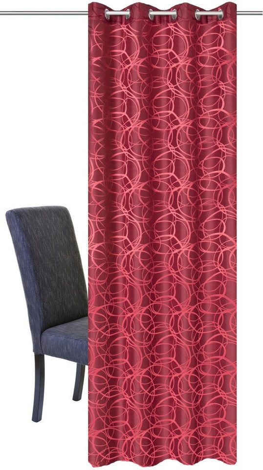 HOME WOHNIDEEN Vorhang LENNY (1 St), Ösen, blickdicht, HxB: 245x140, Dekostoff Jacquardgemustert – Bild 2 von 4