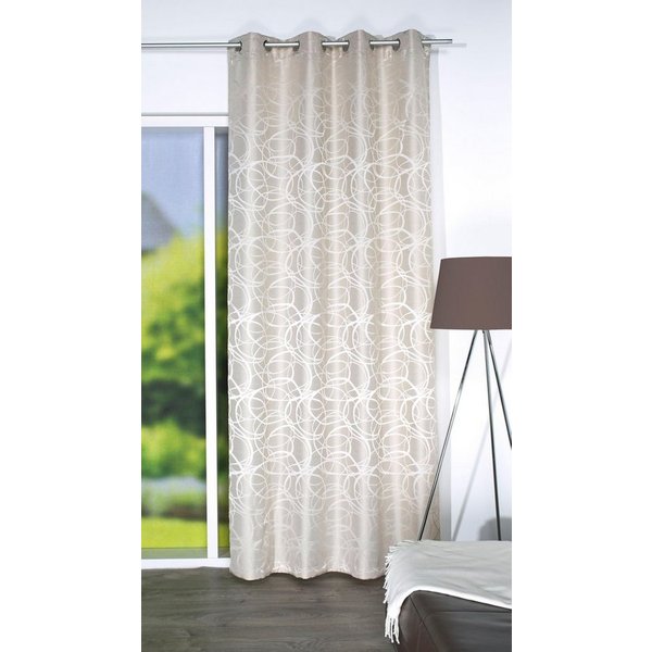 HOME WOHNIDEEN Vorhang LENNY (1 St), Ösen, blickdicht, HxB: 245x140, Dekostoff Jacquardgemustert