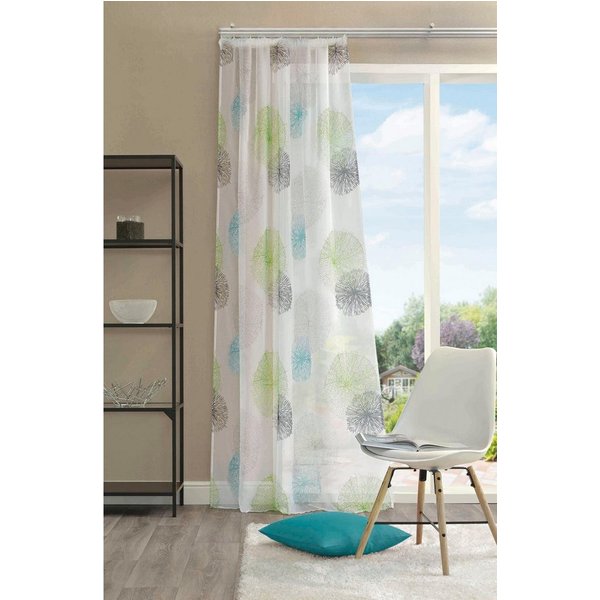 HOME WOHNIDEEN Vorhang RAWLINS (1 St), Schlaufen, transparent, Microfaser, Schal aus Voile bedruckt