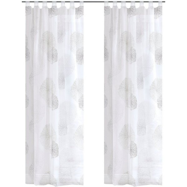 HOME WOHNIDEEN Vorhang RAWLINS (2 St), Schlaufen, transparent, Voile, 2er Pack Schlaufenschal RAWLINS bedruckt