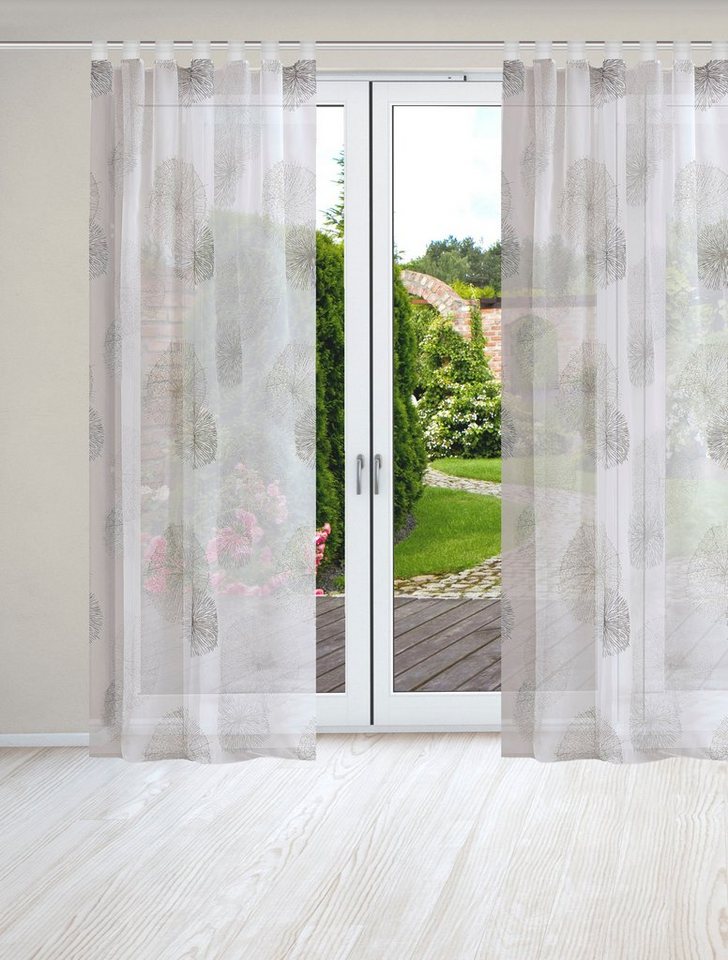 HOME WOHNIDEEN Vorhang RAWLINS (2 St), Schlaufen, transparent, Voile, 2er Pack Schlaufenschal RAWLINS bedruckt – Bild 2 von 4