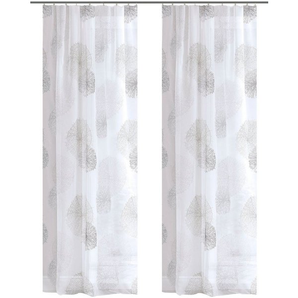 HOME WOHNIDEEN Vorhang RAWLINS (2 St), Kräuselband, transparent, Voile, 2er Pack Zugbandschal RAWLINS bedruckt