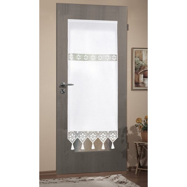 HOME WOHNIDEEN Vorhang TONI (1 St), Stangendurchzug, blickdicht, Fensterbehang mit Häkeleinsätzen