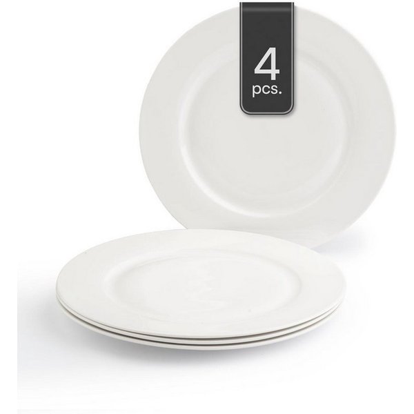 Home4You Speiseteller, Ø 26,5 cm, Bone China, Spülmaschinenfest, (4 St)
