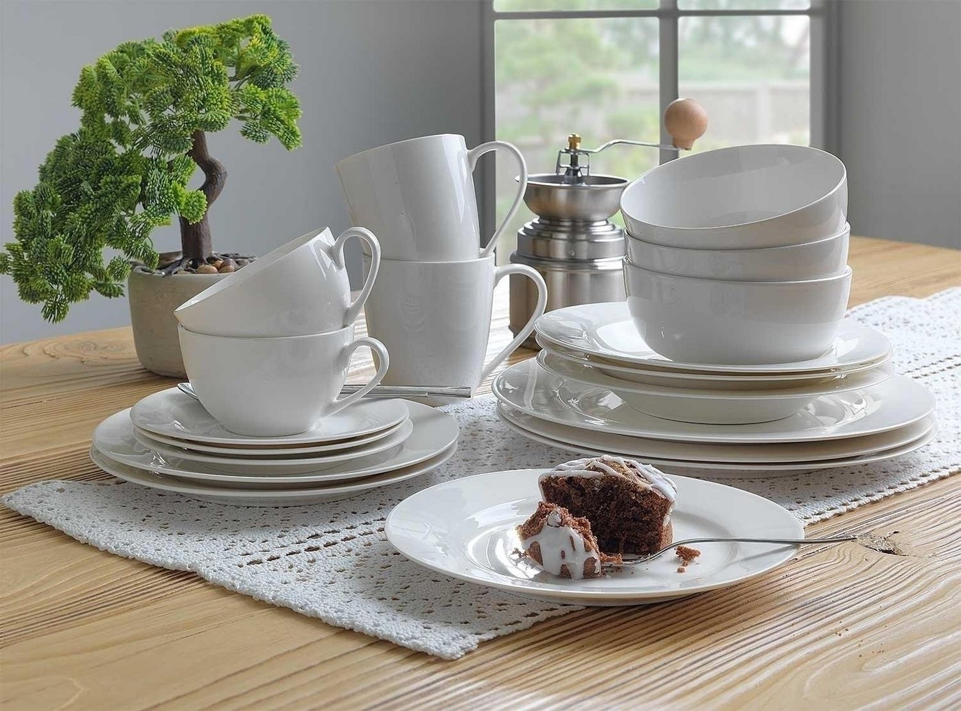 Home4You Speiseteller, Ø 26,5 cm, Bone China, Spülmaschinenfest, (4 St) – Bild 2 von 5
