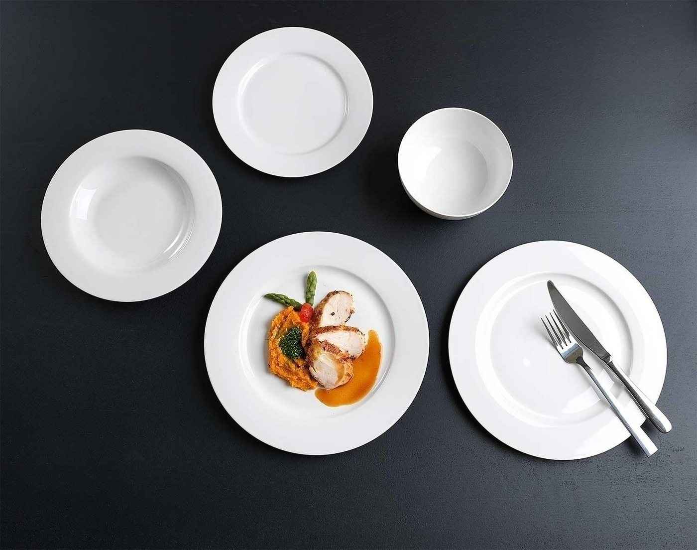 Home4You Speiseteller, Ø 26,5 cm, Bone China, Spülmaschinenfest, (4 St) – Bild 4 von 5