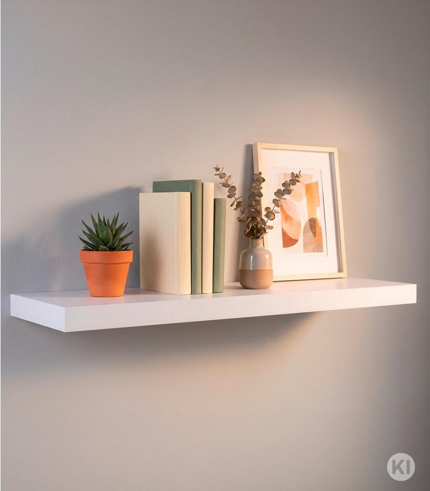 Home4You Wandboard MIKI, B 60 x H 23,5 cm, Weiß matt, MDF, PVC, 1-tlg., 1 Ablagefläche – Bild 2 von 4