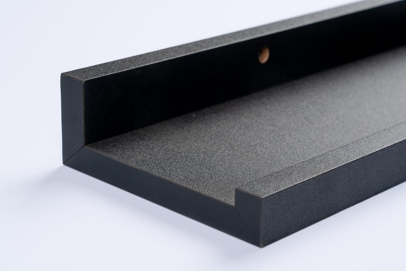 Home4You Wandregal Bilderleiste, Schwarz Matt, PVC, MDF, B 100 x H 10 x T 4 cm – Bild 3 von 4