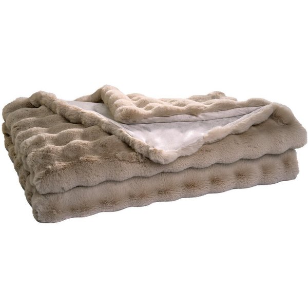 Wohndecke, 150 x 200 cm, Beige, Polyester, Home4You, Waschbar bis 30 °C
