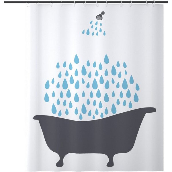 HomeBella Duschvorhang Textil Antischimmel mit Gewicht Schimmelresistent Wasserdicht (Anti-Bakteriell Wasserabweisend Stoff Polyester), Waschbar für Dusche Bade