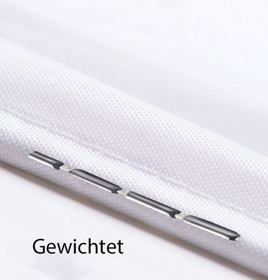 HomeBella Duschvorhang Textil Antischimmel mit Gewicht Schimmelresistent Wasserdicht (Anti-Bakteriell Wasserabweisend Stoff Polyester), Waschbar für Dusche Bade – Bild 2 von 5
