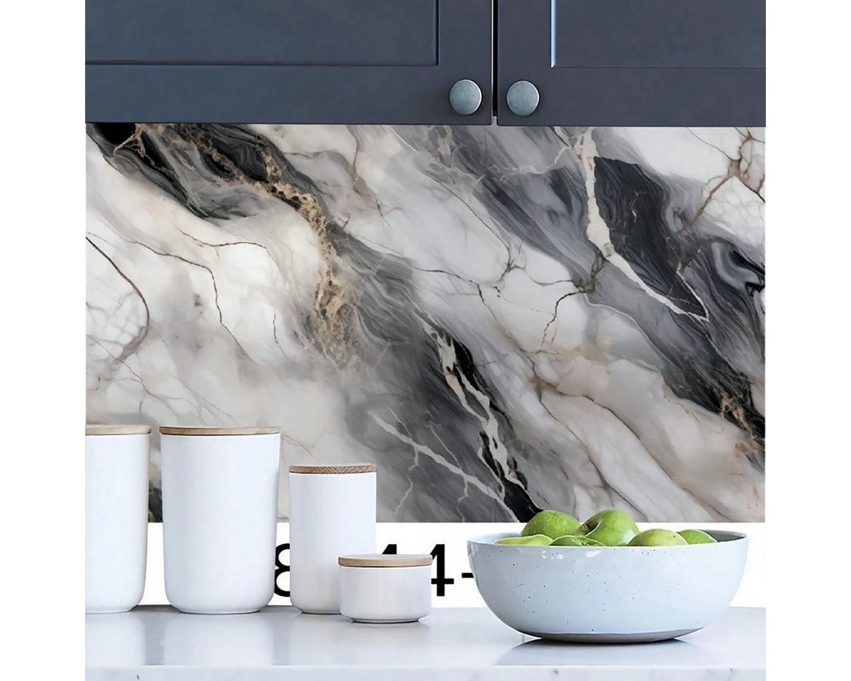 HomeBella Mustertapete Selbstklebende Marmor Küchenrückwand wasserfeste Wandtapete, Marmor, für Bad, Küche, Wohnzimmer und Möbel, 60cm Breite – Bild 3 von 5