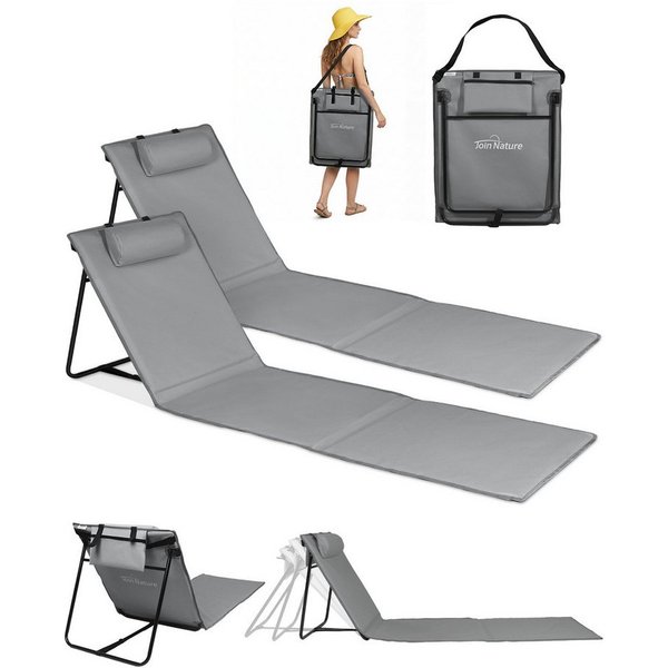 HOMECALL Strandtuch Strandmatte Liegestuhl Strandliege klappbar leicht, (61 cm, 2-St), Schnell Trocknet verstellbarer