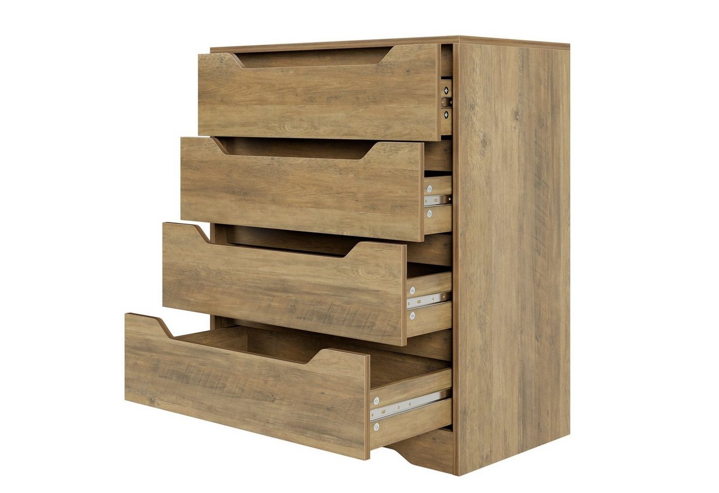 HOMECHO Kommode, Sideboard mit 4 Schubladen Schubladenschrank aus Holz – Bild 3 von 5