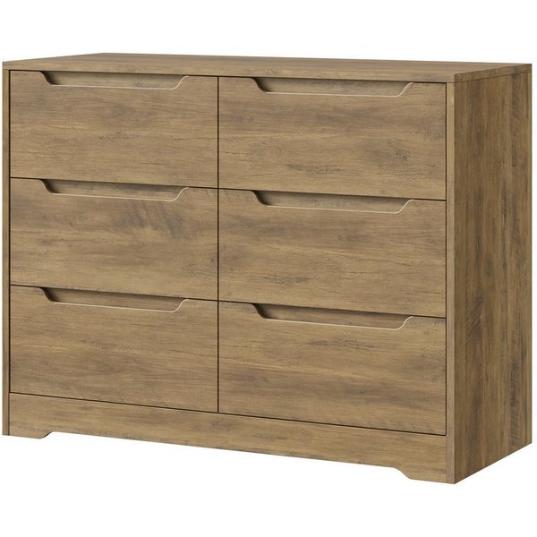 HOMECHO Kommode, mit 6 Schubladen, Schubladenschrank Modern Mehrzweckschrank aus Holz