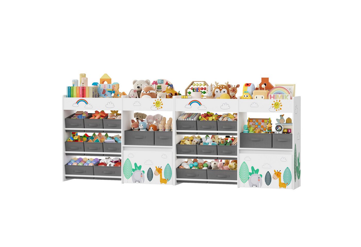 HOMECHO Spielzeugtruhe (2 St), Spielzeugregal mit 10 Aufbewahrungsboxen, Weiß – Bild 3 von 5