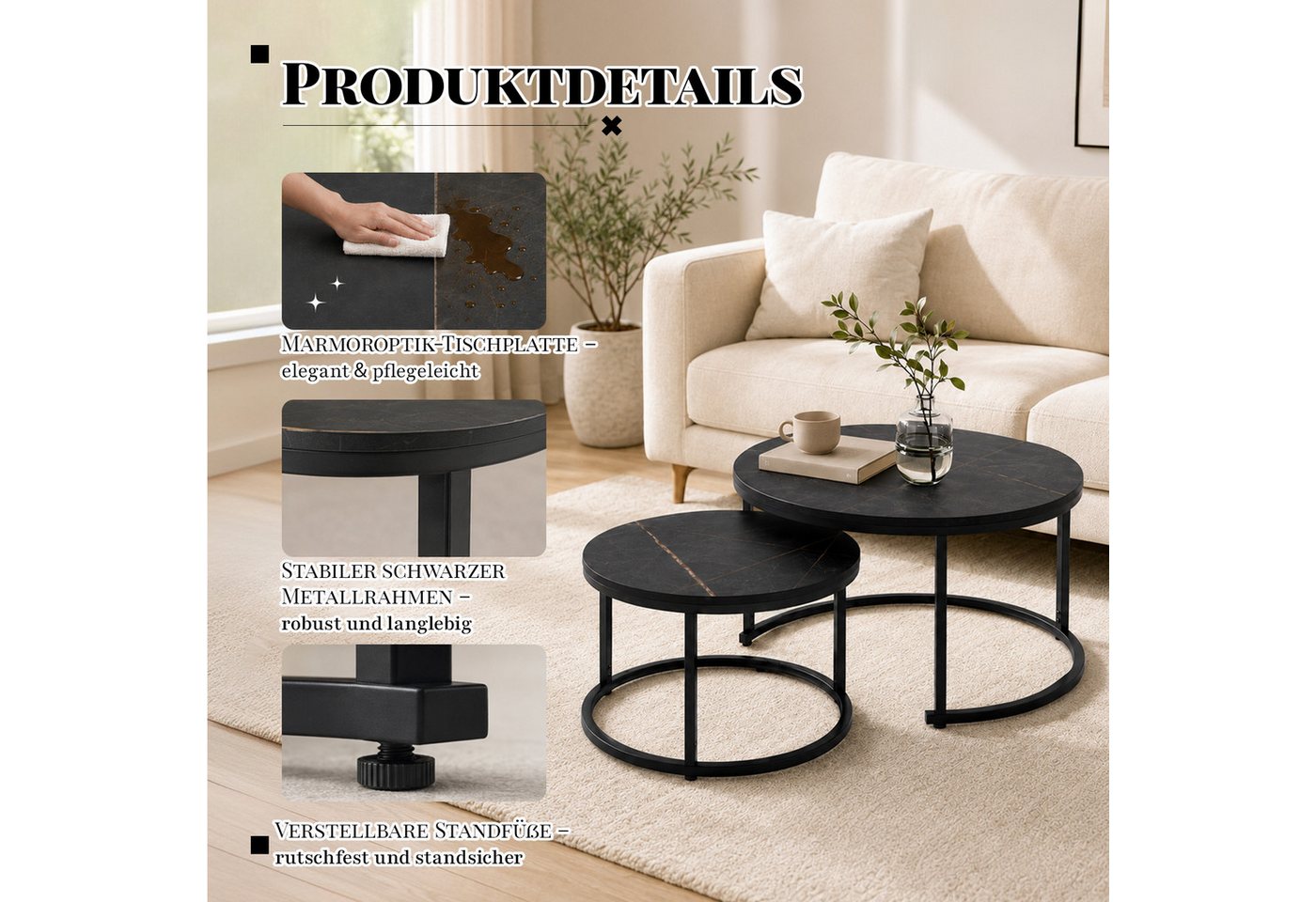 HomeGuru Couchtisch (2-St) – Bild 3 von 5