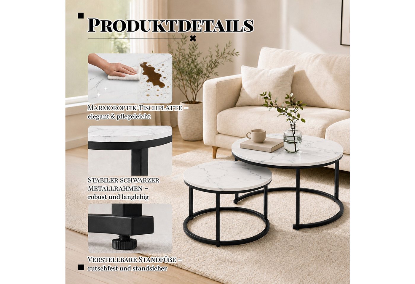 HomeGuru Couchtisch (2-St) – Bild 3 von 5