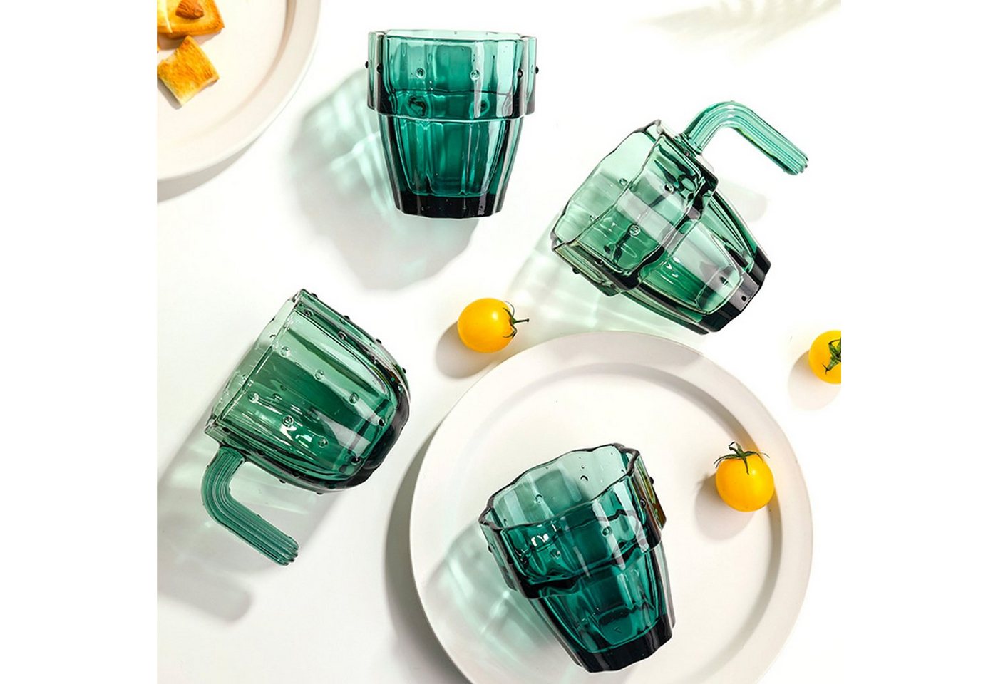 HomeGuru Glas Glas-Set, stapelbar, Wasserglas, Saftglas, Kaktusform,kreativ,Geschenk – Bild 3 von 5