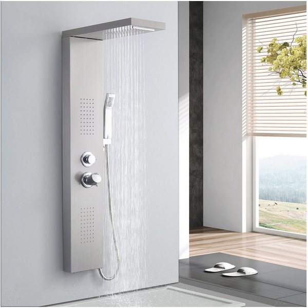HOMELIVE Duschsystem Duschpaneel Regendusche 4-Funktion Regendusche Duschset, Edelstahl Duscharmatur Massage Duschsäule