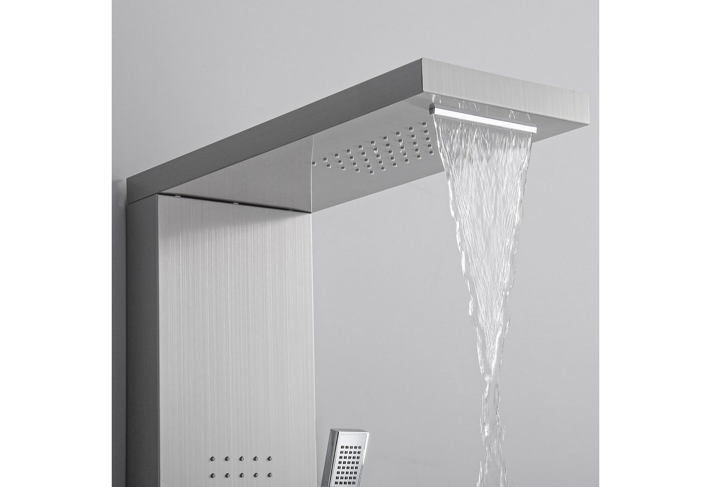 HOMELIVE Duschsystem Duschpaneel Regendusche 4-Funktion Regendusche Duschset, Edelstahl Duscharmatur Massage Duschsäule – Bild 4 von 5