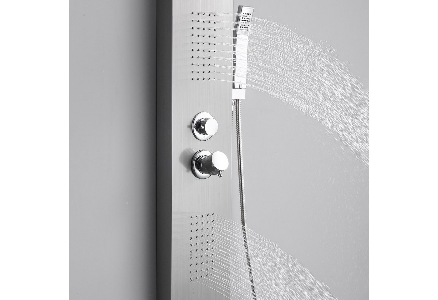 HOMELIVE Duschsystem Duschpaneel Regendusche 4-Funktion Regendusche Duschset, Edelstahl Duscharmatur Massage Duschsäule – Bild 5 von 5