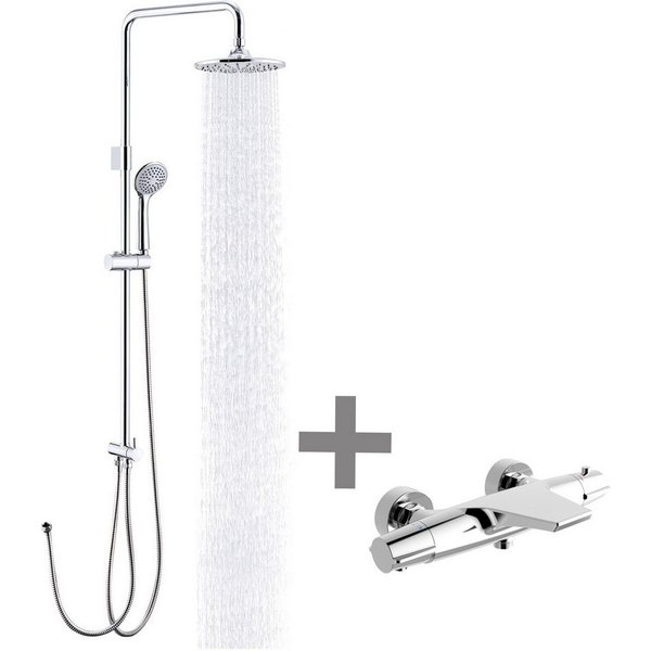 HOMELODY Duschsystem Abnehmbares Duschsystem mit Wasserfall Badzubehör Duschzubehör