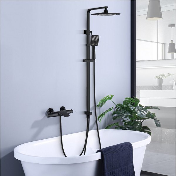 HOMELODY Duschsystem Abnehmbares Duschsystem mit Wasserfall Badzubehör Duschzubehör, 3 Strahlart(en), Set, Thermostat mit Brausegarnitur, Mit Wasserabscheider, 