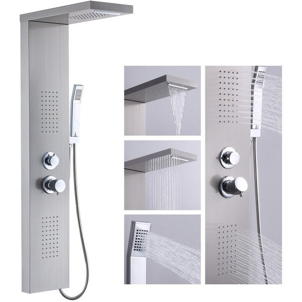 HOMELODY Duschsystem Duschpaneel Regendusche 4-Funktion Regendusche Duschset, 4 Strahlart(en), 1 tlg., Edelstahl Duscharmatur Massage Duschsäule