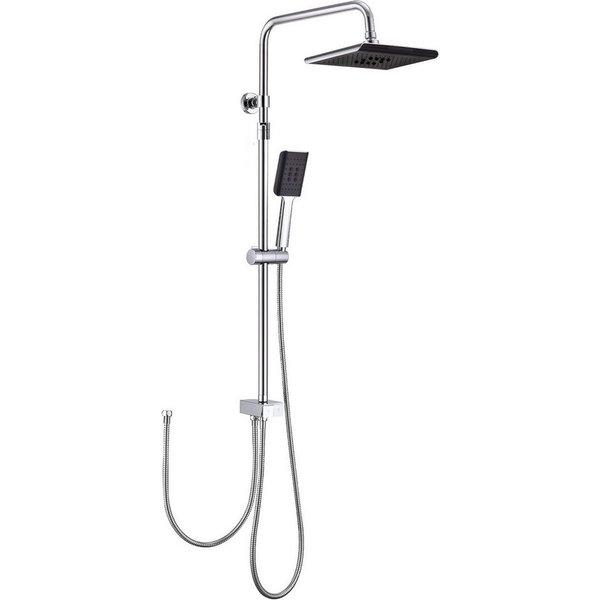 HOMELODY Duschsystem Duschset Regendusche mit Handbrause,Duschsäule ohne armatur, 2 Strahlart(en), Packung Set, Ohne zusätzliches Bohren,mit Piano-Knopf-Wassert