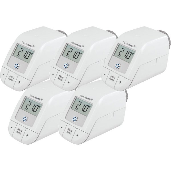 Homematic IP Heizkörperthermostat – basic 5er Set Smart-Home-Station