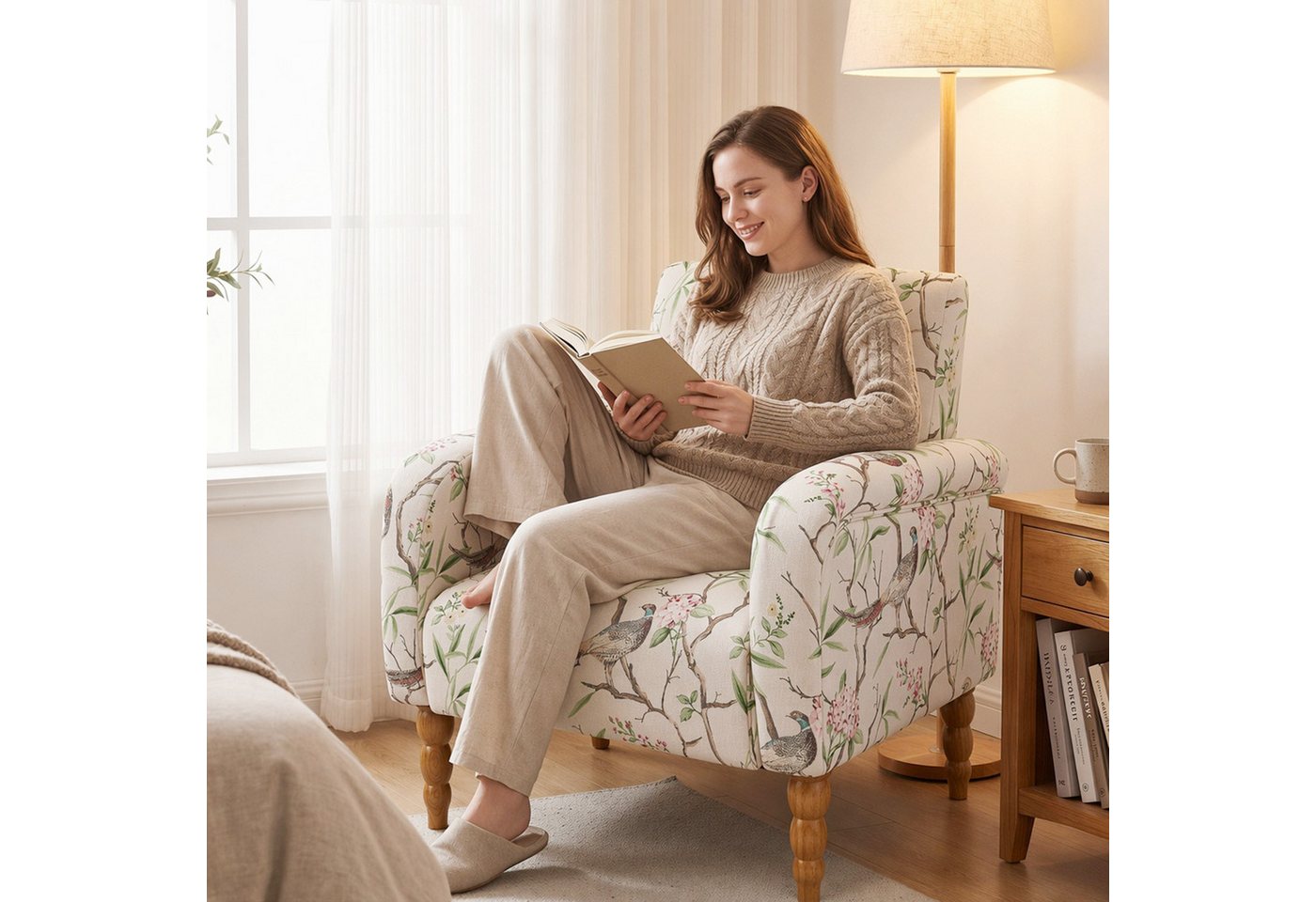 HomeMiYN Ohrensessel (1-St), Relaxsessel komfortabler Wohnzimmersessel Polstersessel – Bild 2 von 5