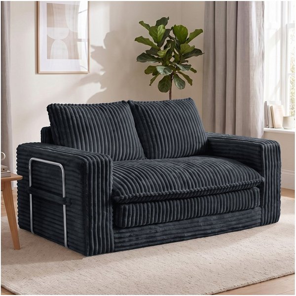HomeMiYN Schlafsofa 2-Sitzer L139 CM klappbar Ecksofa mit Bettfunktion für kleine Räume, 1 Teile, 2-in-1 Schlafsofa – Tagsüber Sofa, nachts Gästebett (bis 240 k