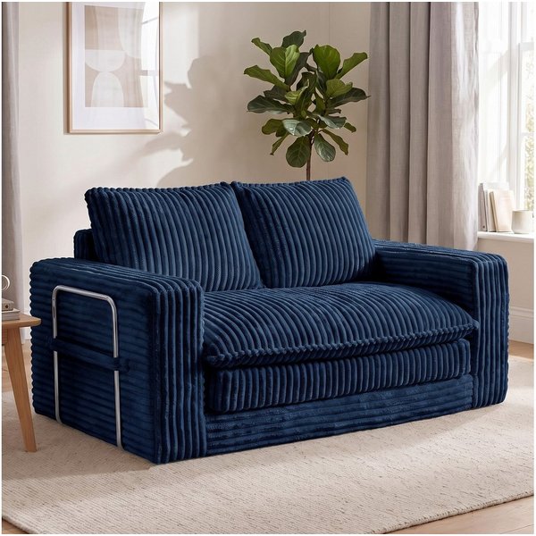 HomeMiYN Schlafsofa 2-Sitzer L139 CM klappbar Ecksofa mit Bettfunktion für kleine Räume, 1 Teile, 2-in-1 Schlafsofa – Tagsüber Sofa, nachts Gästebett (bis 240 k