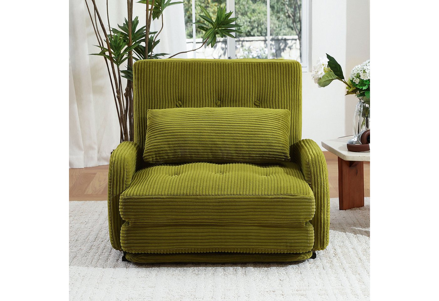 HomeMiYN Schlafsofa Schlafsessel 2-Sitzer mit Schlaffunktion, Klappsessel Bodensofa, Schlafsofa Loveseat, Bodensofa Klappsofa 2-Sitzer mit Schlaffunktion – Bild 2 von 5