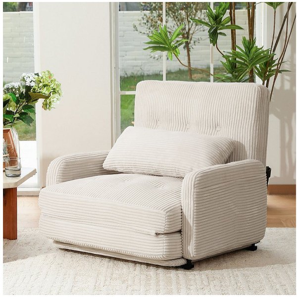 HomeMiYN Schlafsofa Schlafsessel 2-Sitzer mit Schlaffunktion, Klappsessel Bodensofa, Schlafsofa Loveseat, Bodensofa Klappsofa 2-Sitzer mit Schlaffunktion