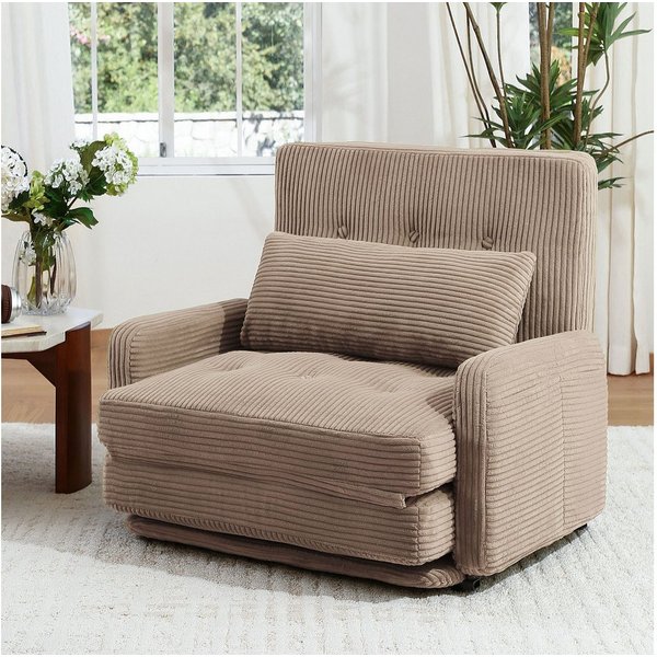 HomeMiYN Schlafsofa Schlafsessel 2-Sitzer mit Schlaffunktion, Klappsessel Bodensofa, Schlafsofa Loveseat, Bodensofa Klappsofa 2-Sitzer mit Schlaffunktion