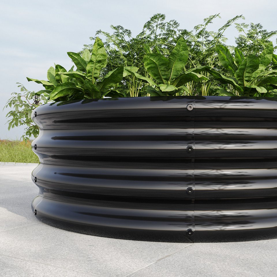 HOMERECOMMEND Hochbeet Blumenkasten, Halbkreis-Hochbeet aus Metall (1 St), Gefrier- und Rostschutz, idealer Wachstumsbereich für Blumen, Gemüse. – Bild 4 von 5