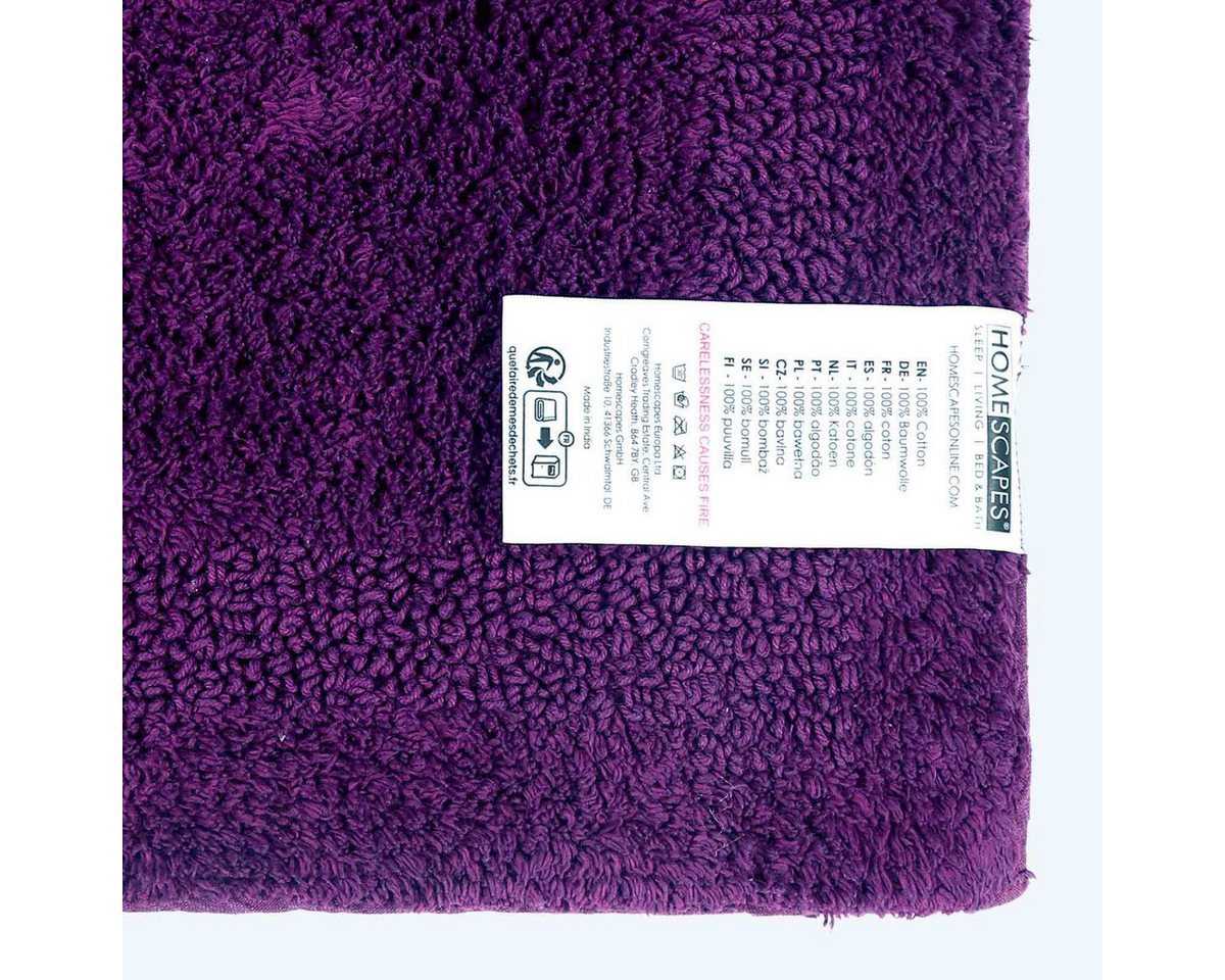 Homescapes Badematte Badematte lila 50x80 cm aus 100% Baumwolle, Höhe 20 mm, Baumwolle, rechteckig, 50 x 80 cm – Bild 3 von 5