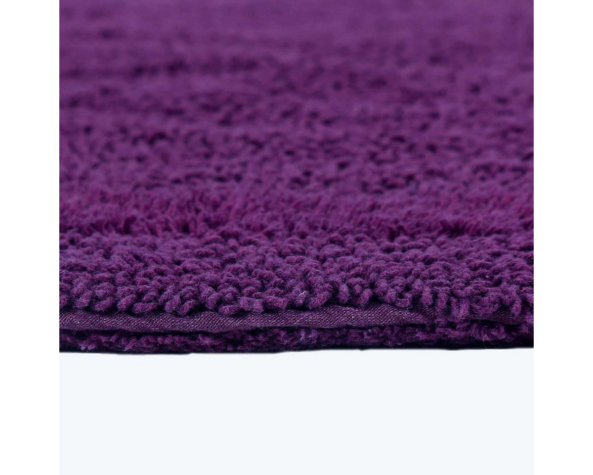 Homescapes Badematte Badematte lila 50x80 cm aus 100% Baumwolle, Höhe 20 mm, Baumwolle, rechteckig, 50 x 80 cm – Bild 4 von 5
