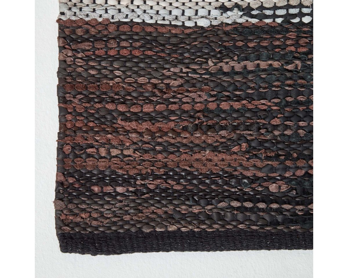 Homescapes Teppich Recycelter Lederteppich in grau, braun und schwarz, 90 x 150 cm, Höhe: 20 mm – Bild 3 von 5