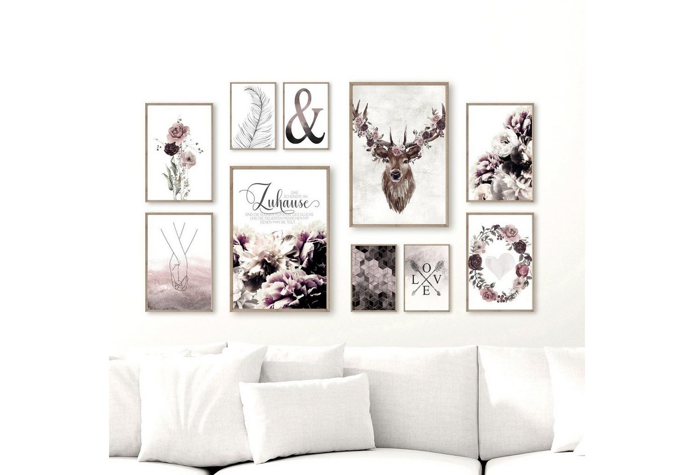 homestyle-accessoires Poster Bilder Bilderwand Set Wandbilder Poster DAS SCHÖNSTE AN ZUHAUSE, (10 St), - Ohne Bilderrahmen - Sorgfältige & sichere Verpackung – Bild 2 von 5