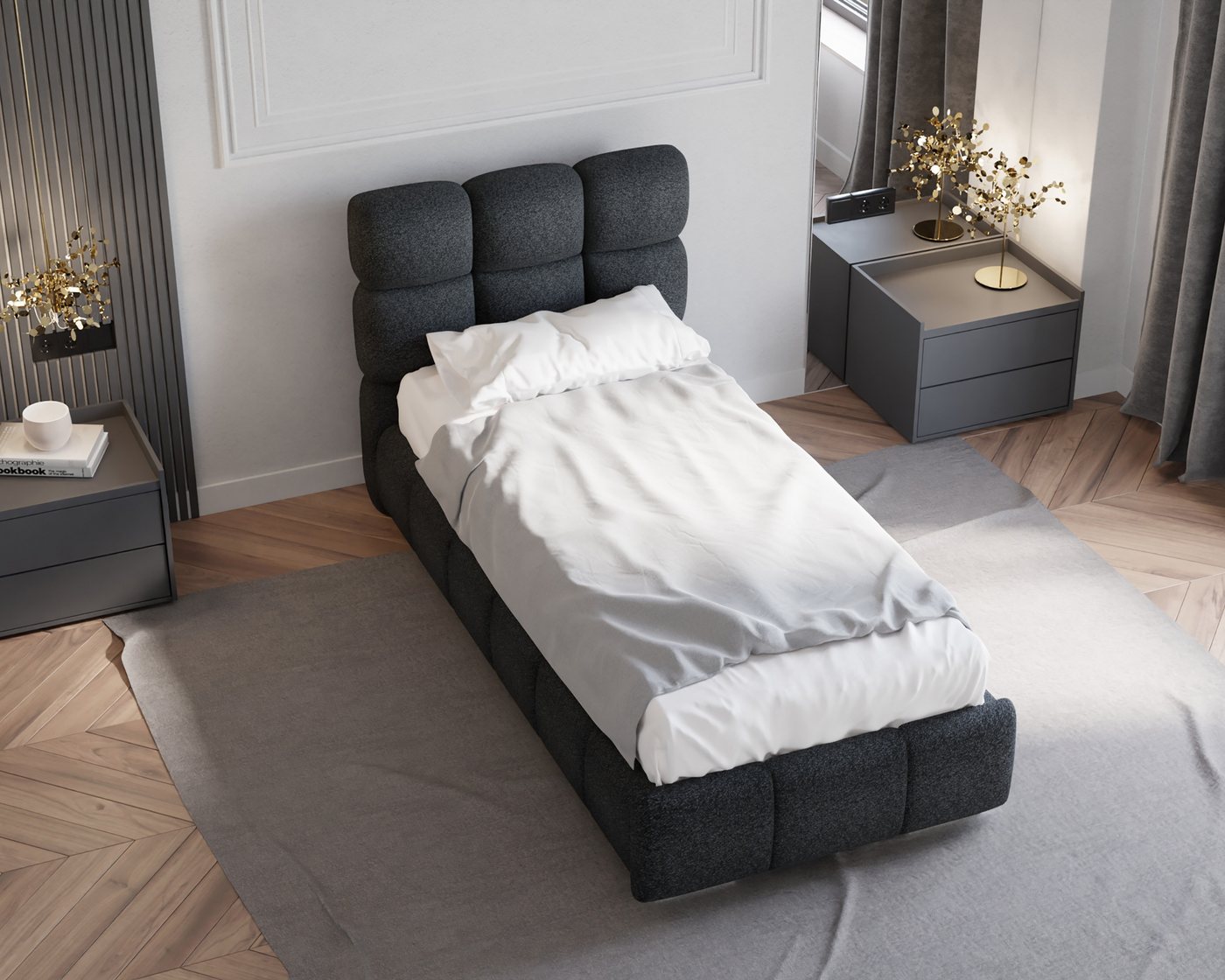 Homesy Polsterbett Bliss, Ein Luxusbett in jeder Größe 120x200cm 100x200 cm 90x200cm – Bild 3 von 5