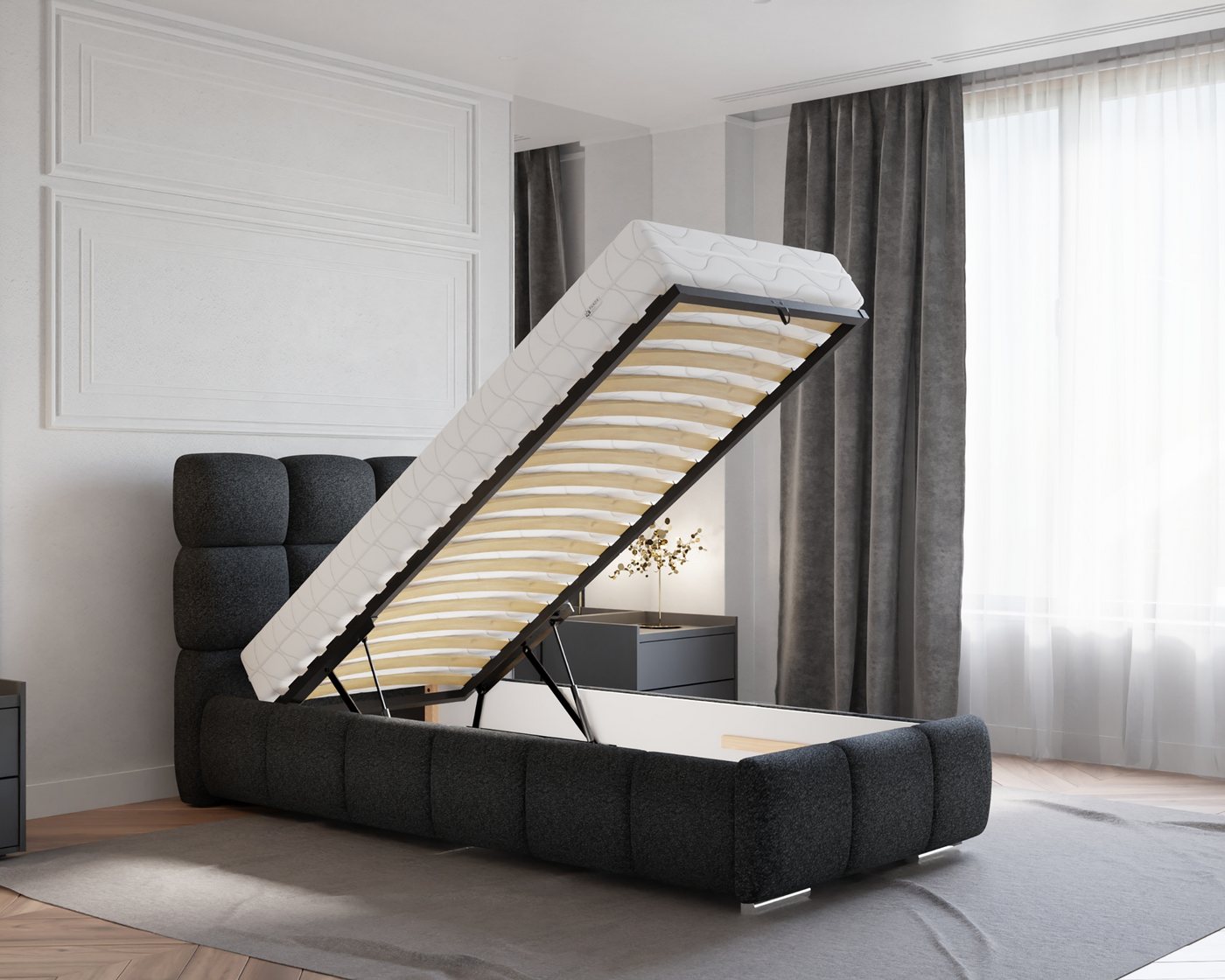 Homesy Polsterbett Bliss, Ein Luxusbett in jeder Größe 120x200cm 100x200 cm 90x200cm – Bild 5 von 5