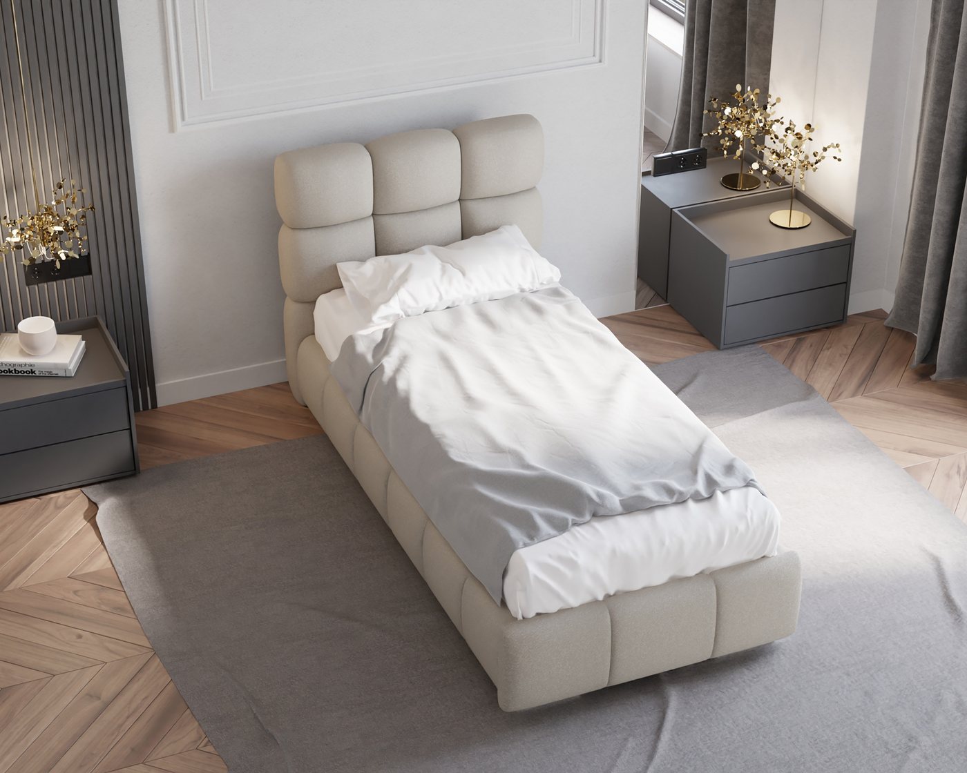 Homesy Polsterbett Bliss, Ein Luxusbett in jeder Größe 120x200cm 100x200 cm 90x200cm – Bild 3 von 5
